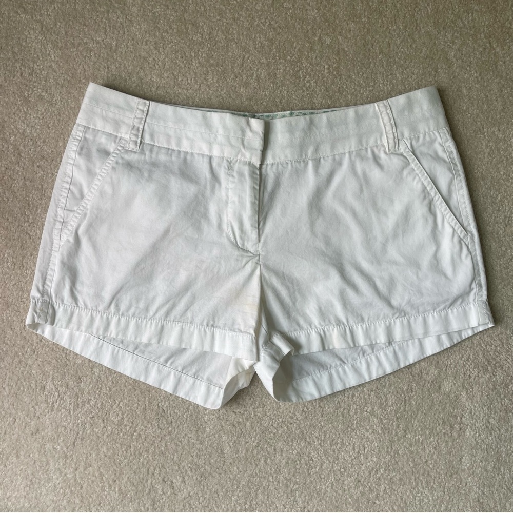J. Crew Chino Shorts women's size 6 white 100% cotton